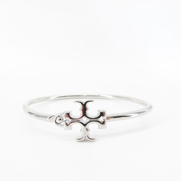 Tory Burch Eleanor Hinged Cuff Bracelet Silver OS - Picture 7 of 12